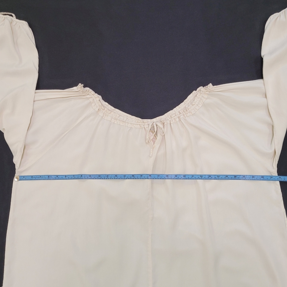 Soft Surroundings Drawstring Neck Long Sleeve Silk Top - Picture 4 of 15